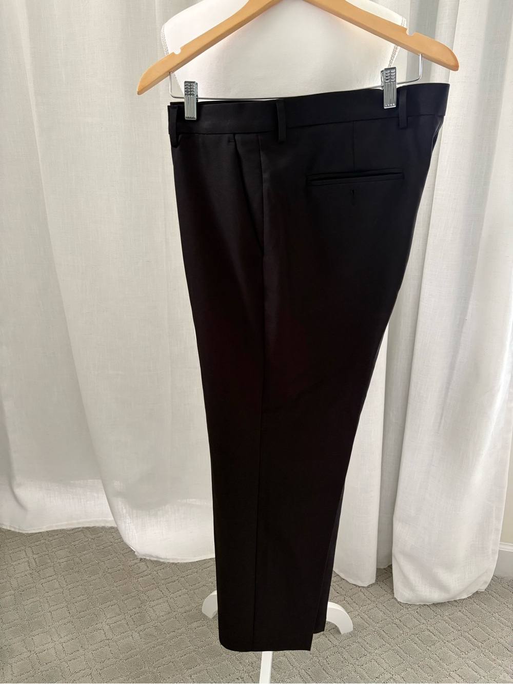Men's Savane Black Polyester Dress Pants 36W 29L